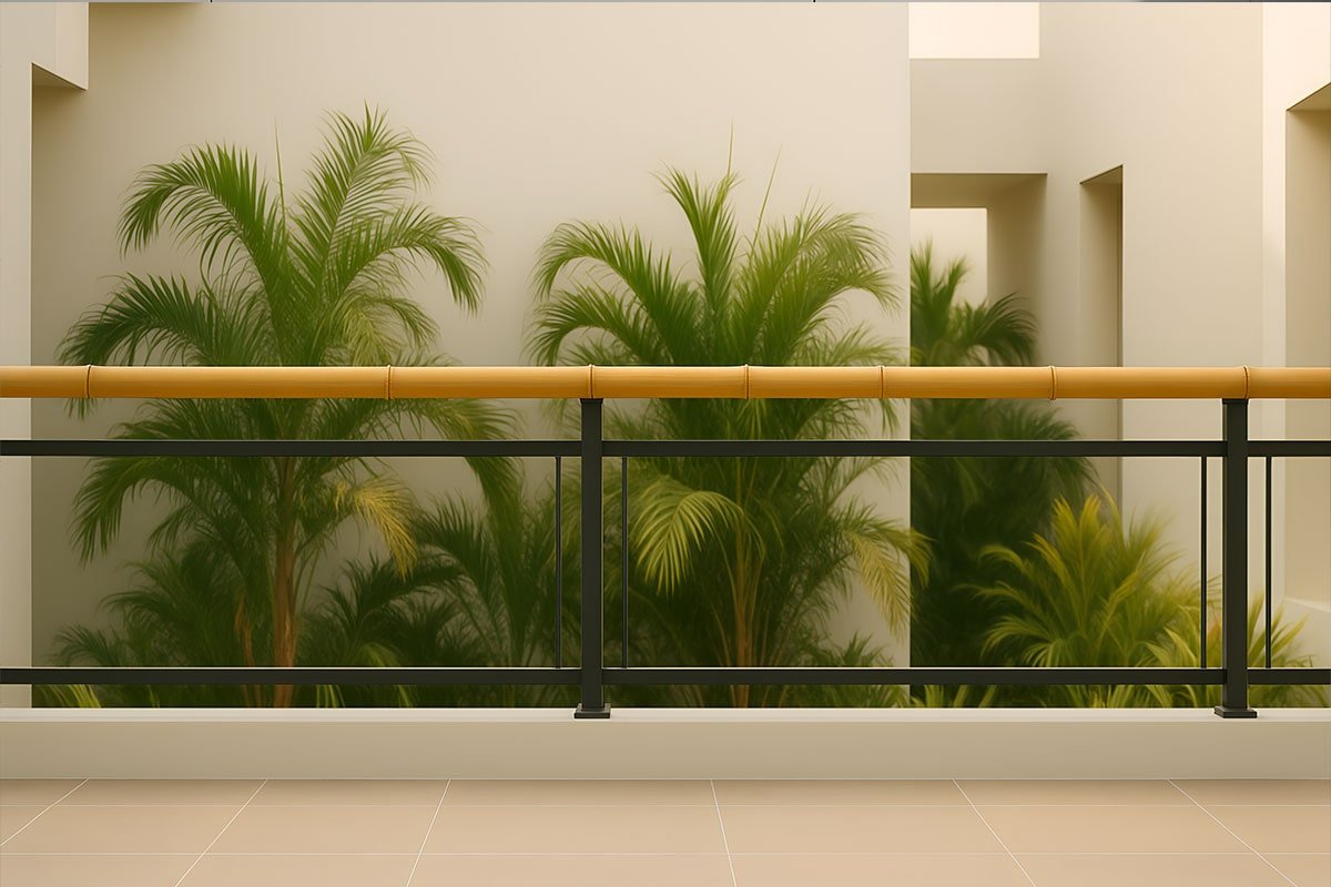 Barandal de Acero Inoxidable y Bamboo