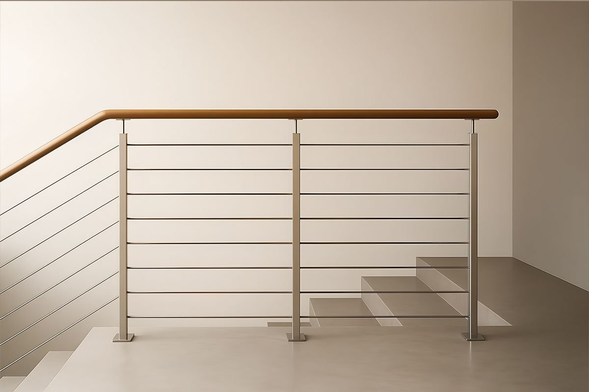 Barandal de Acero y Madera